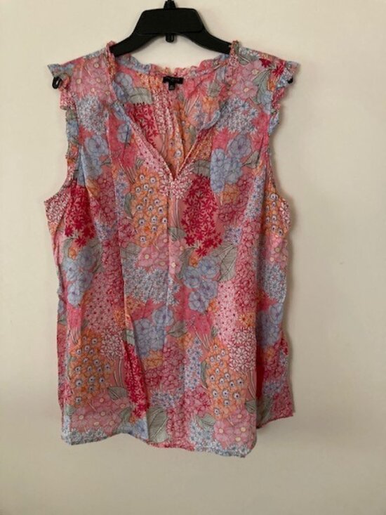Talbots Tops - Talbots Very Lightweight Cotton Sleeveless Pink Patterned Top Size 2X